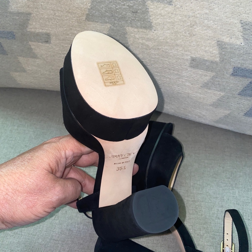 Jimmy Choo peachy 125 mm peachy black suede NWT 35.5 - Picture 10 of 14